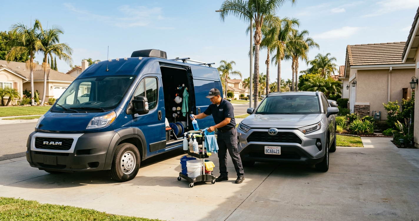 Mobile car detailing service setup serving Anaheim, CA