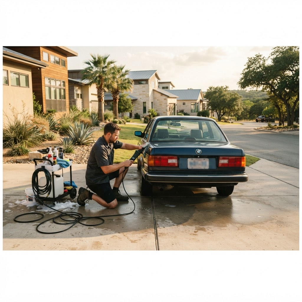 Mobile car detailing service setup serving Austin, TX