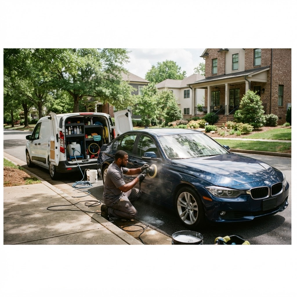Mobile car detailing service setup serving Charlotte, NC
