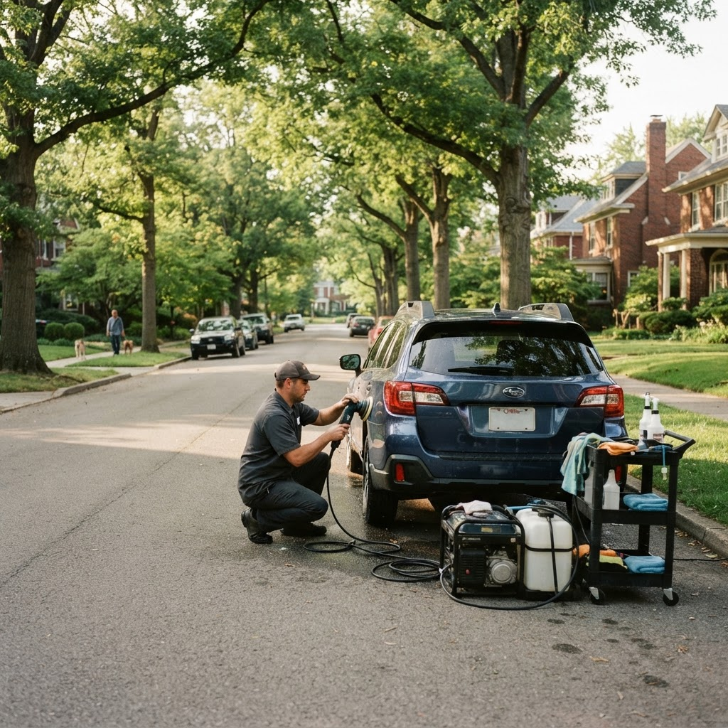 Mobile car detailing service setup serving Columbus, OH