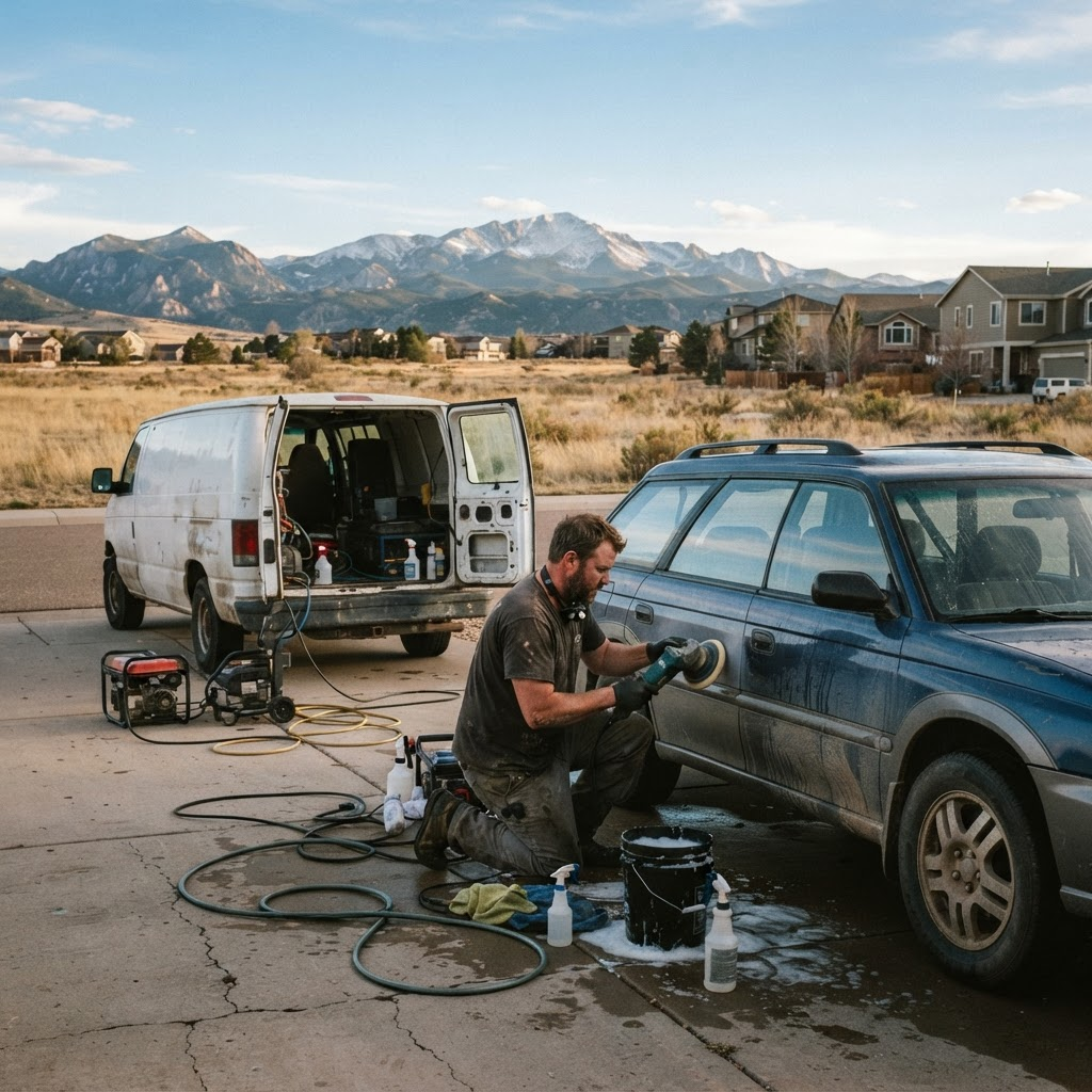 Mobile car detailing service setup serving Denver, CO