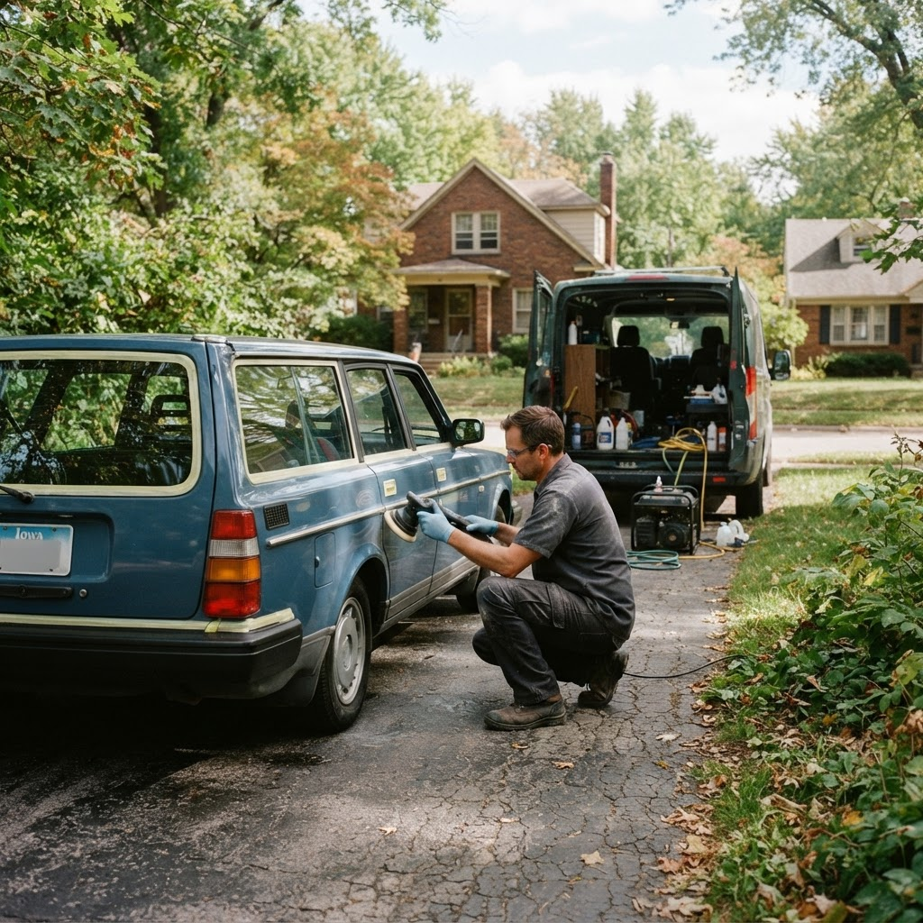 Mobile car detailing service setup serving Des Moines, IA