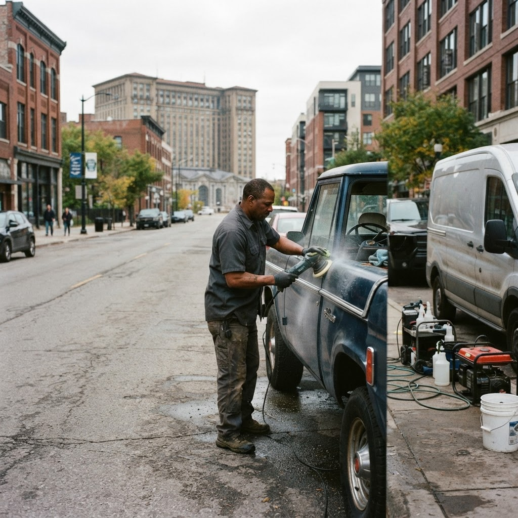 Mobile car detailing service setup serving Detroit, MI