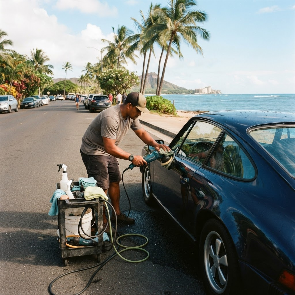 Mobile car detailing service setup serving Honolulu, HI