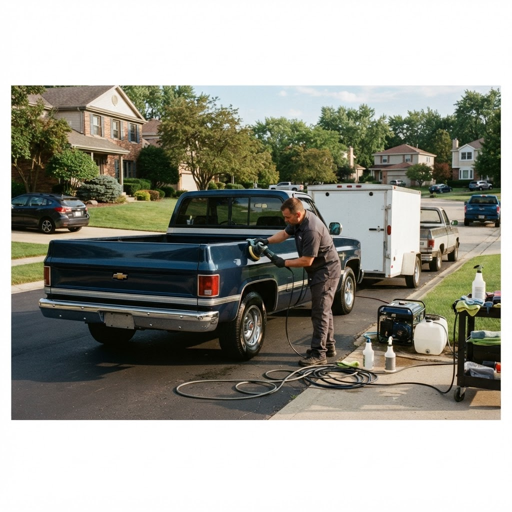 Mobile car detailing service setup serving Joliet, IL