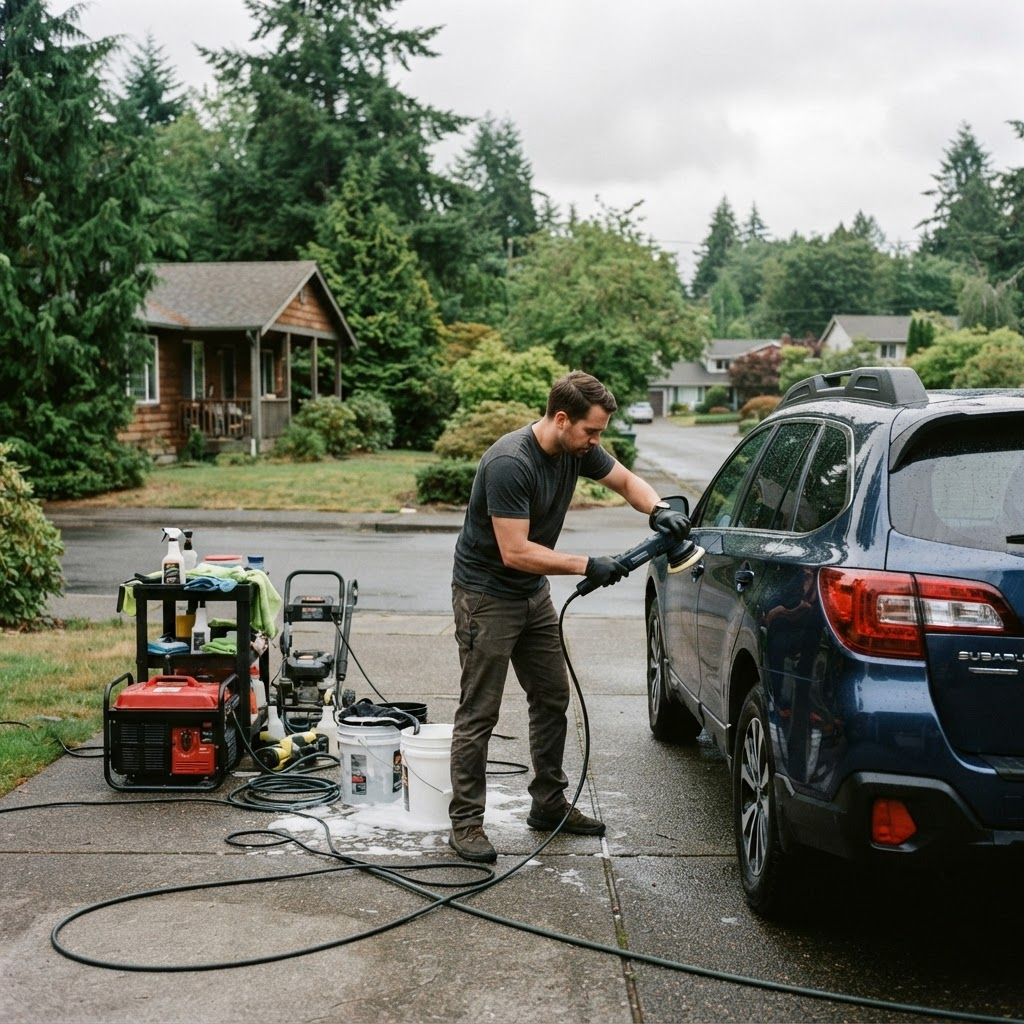 Mobile car detailing service setup serving Kent, WA
