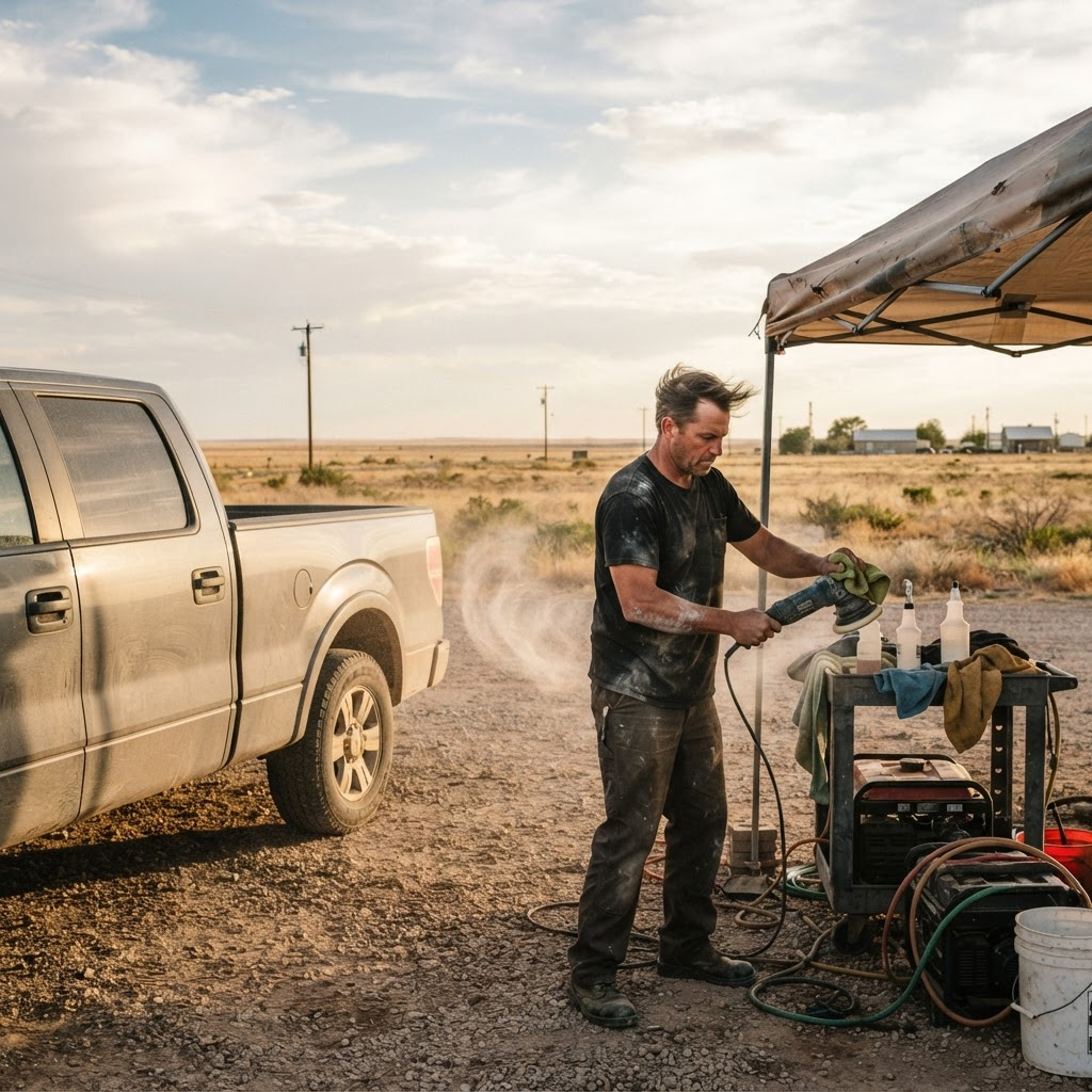 Mobile car detailing service setup serving Lubbock, TX