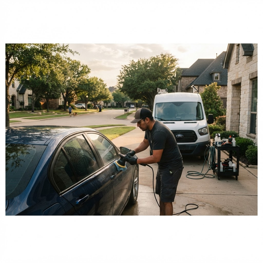 Mobile car detailing service setup serving McKinney, TX