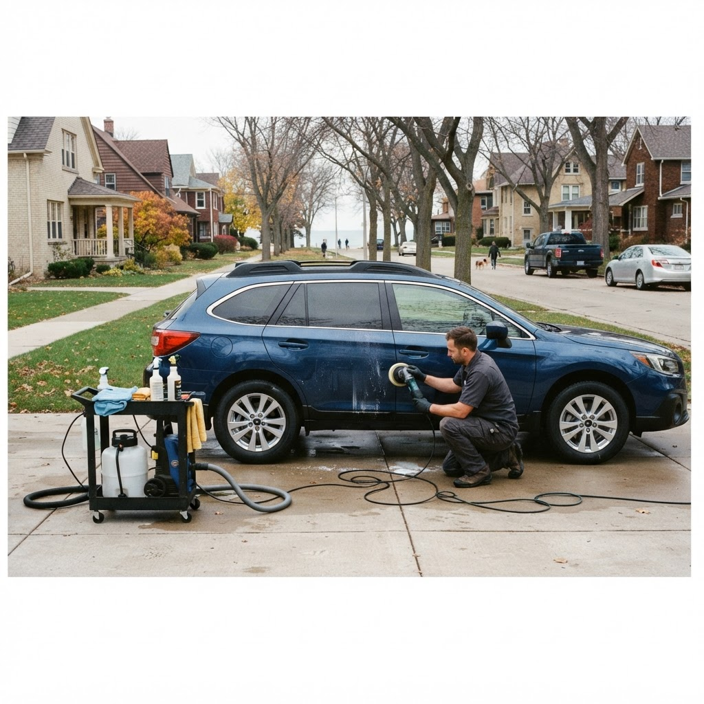 Mobile car detailing service setup serving Milwaukee, WI