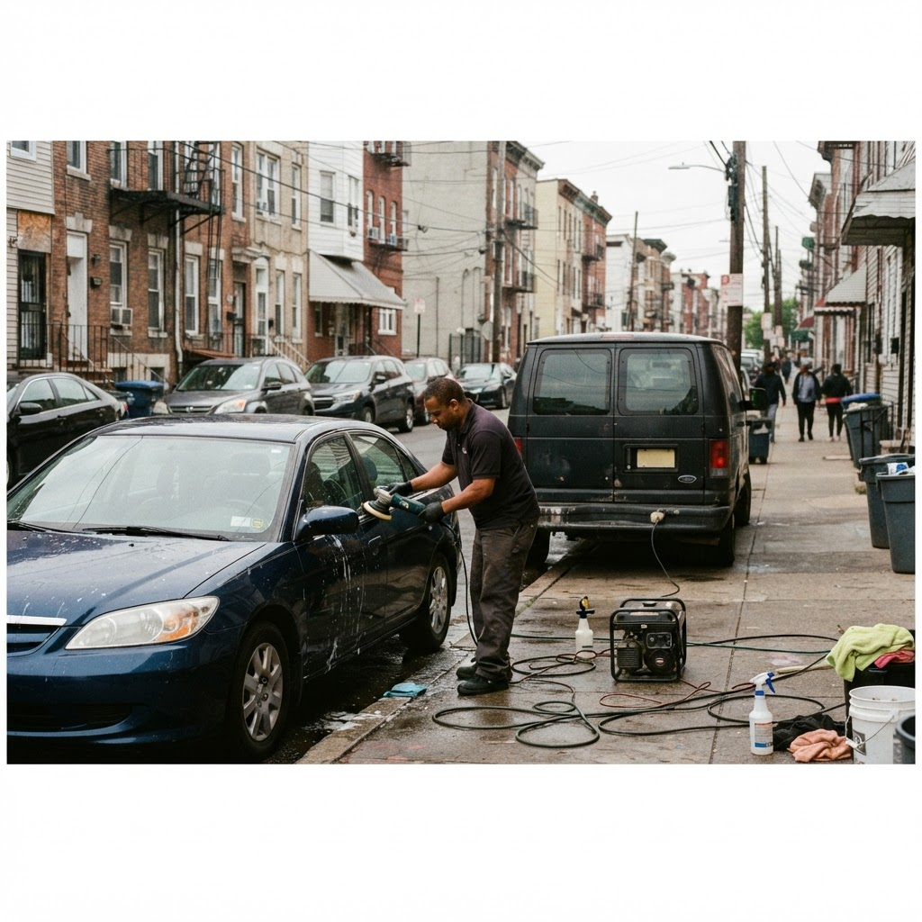Mobile car detailing service setup serving Newark, NJ