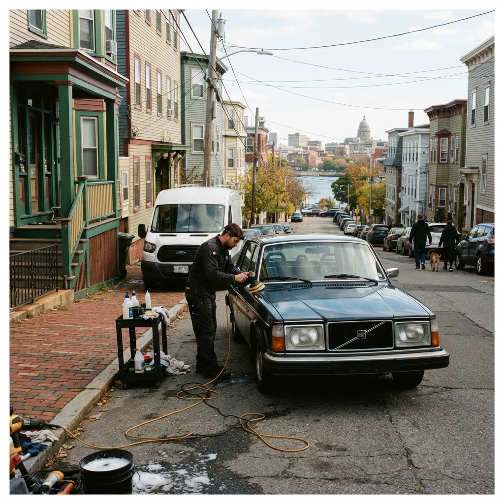 Mobile car detailing service setup serving Providence, RI