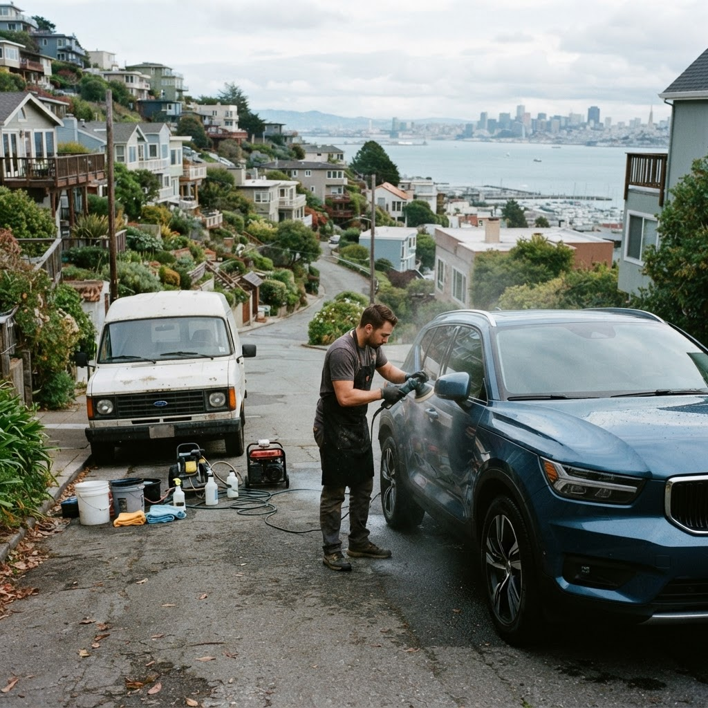 Mobile car detailing service setup serving Sausalito, CA