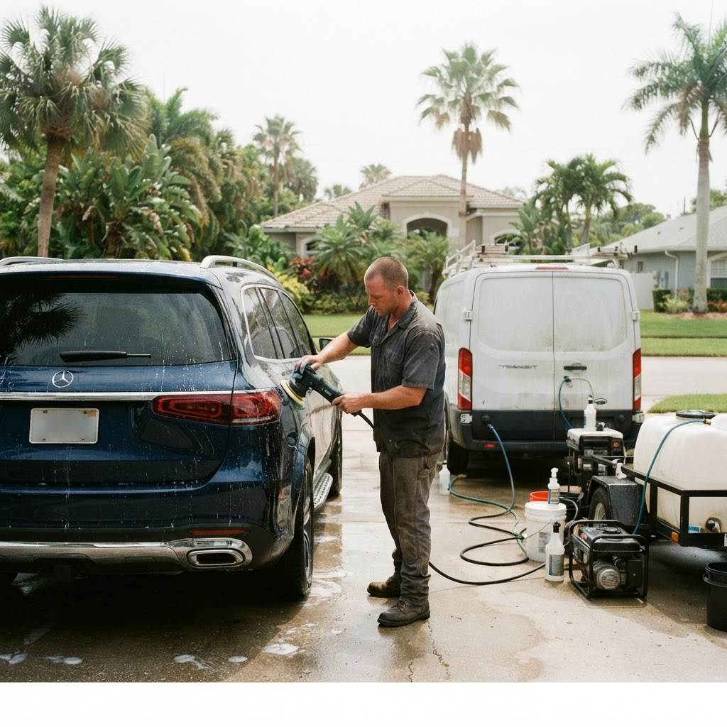 Mobile car detailing service setup serving Tampa, FL