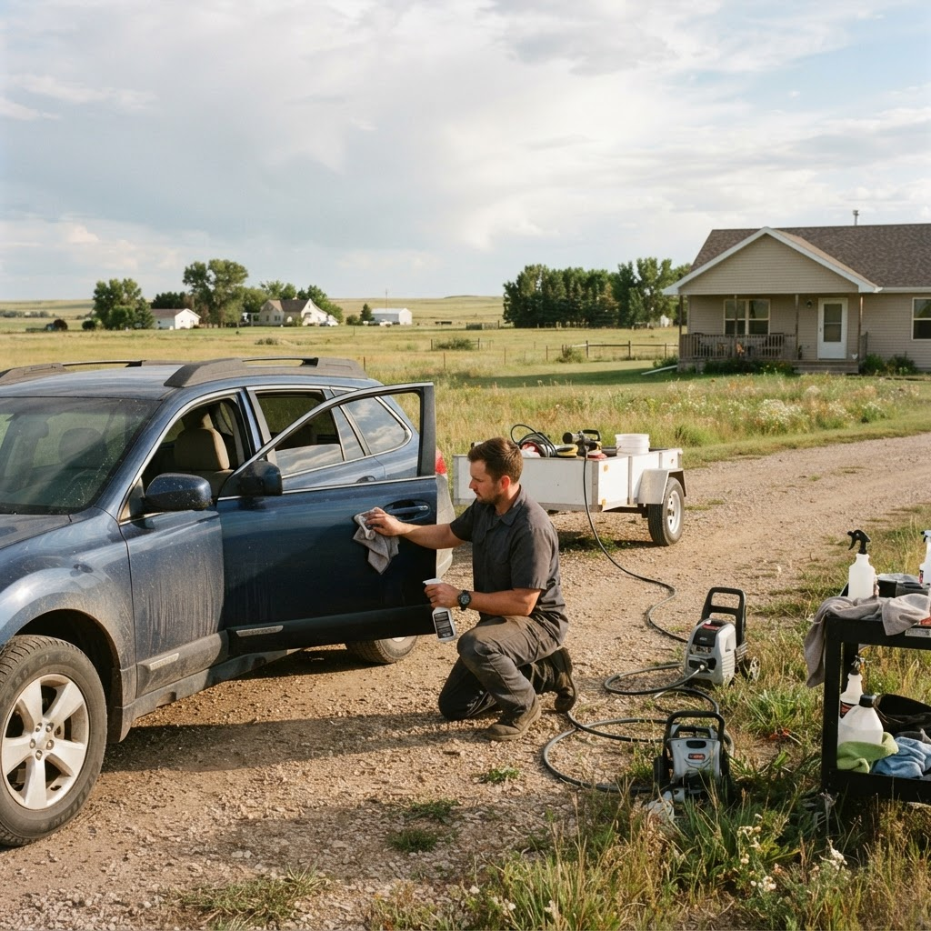 Mobile car detailing service setup serving Watertown, SD