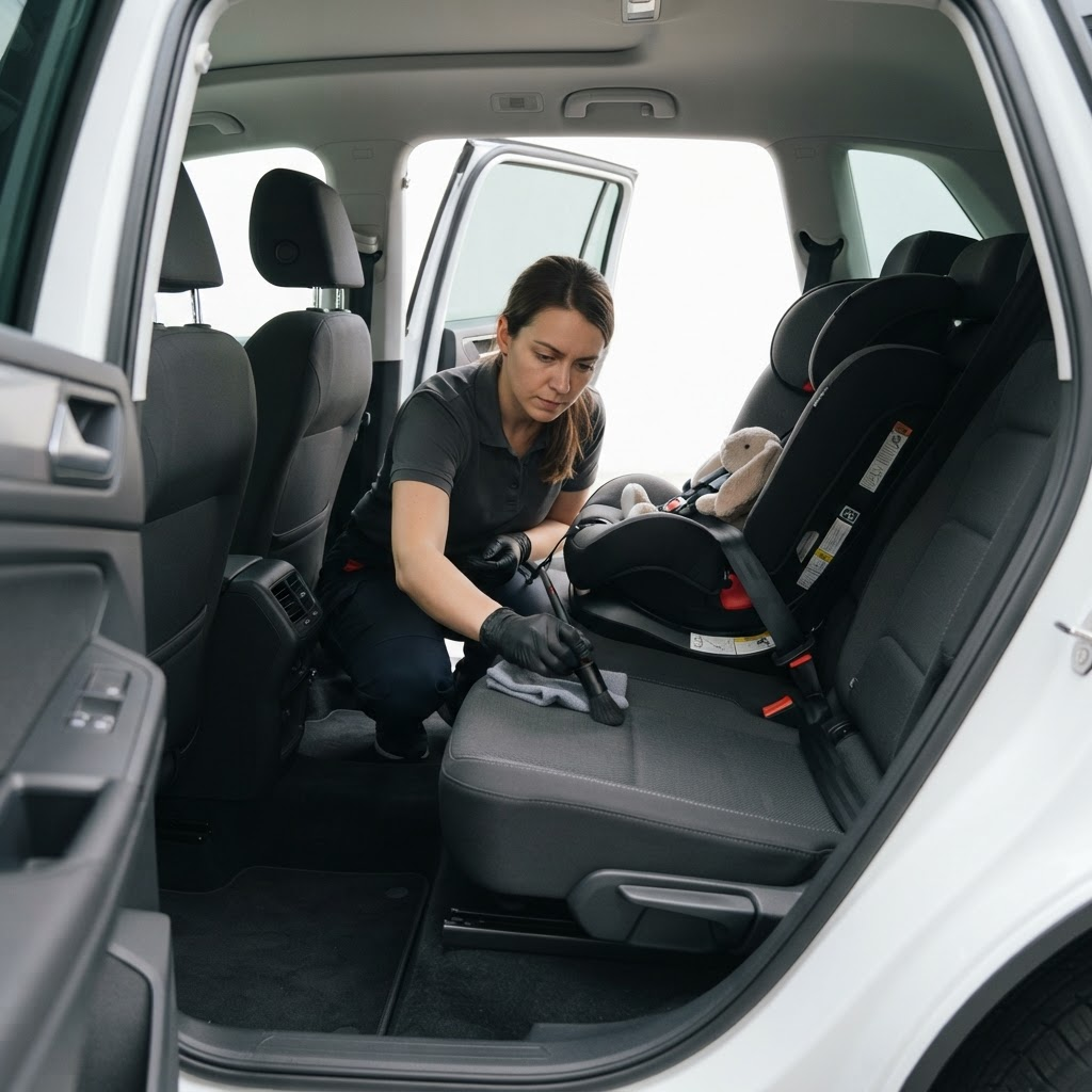 Child Seat Detailing — professional vehicle-care photography