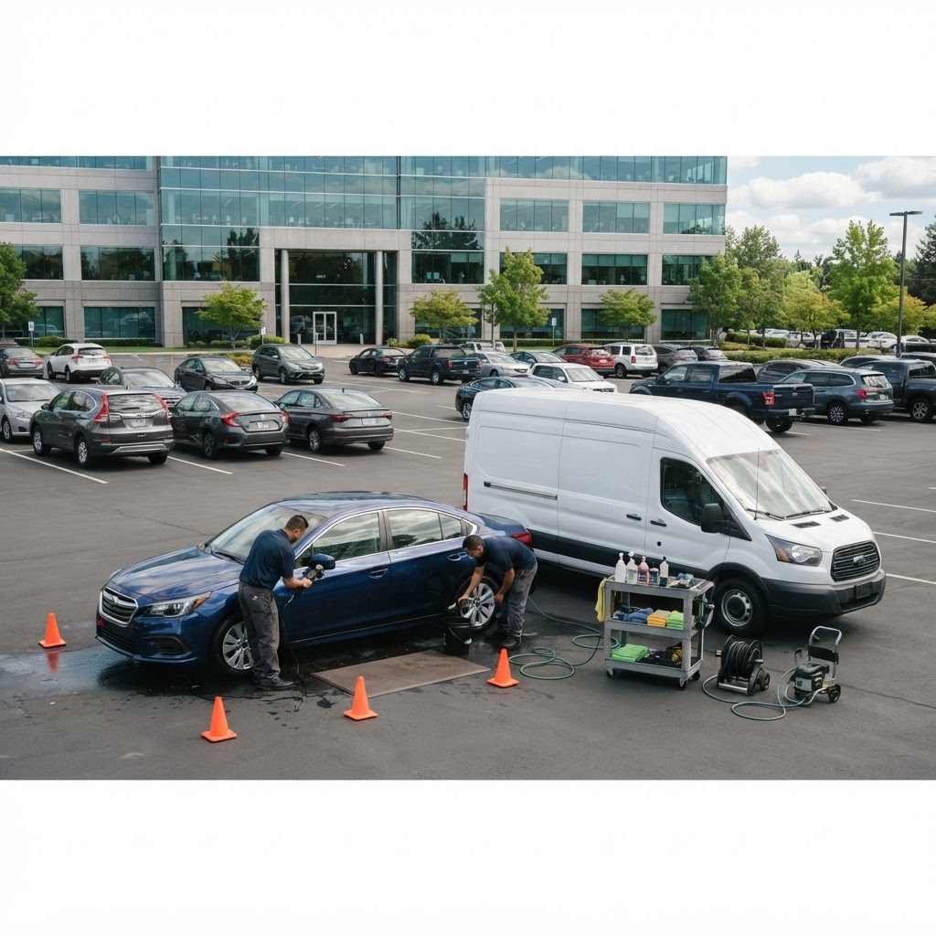 Workplace Parking Detail — professional vehicle-care photography